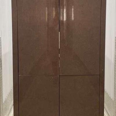 Postmodern Lacquer Armoire Cabinet 