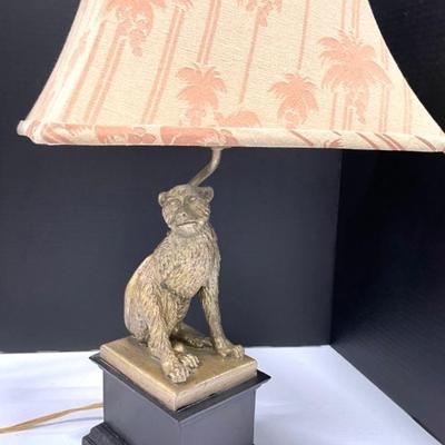 Brass Tone Monkey Table Lamp