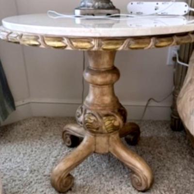 Pedestal Table With Marble Top