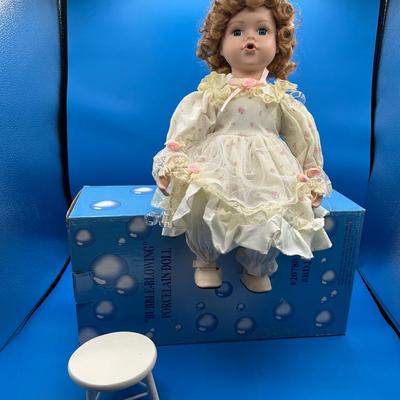 BE930 Bubble-Blowing" Porcelain Doll