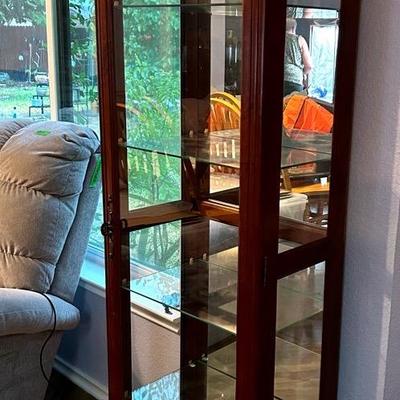 BE917 72” Curio 4 Glass Shelf Cabinet 