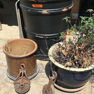 BE841 Garden Rain Catcher, Pulleys And Pots
