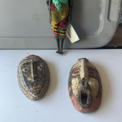 BE738 Handcrafted In Ghana Mask & Doll￼