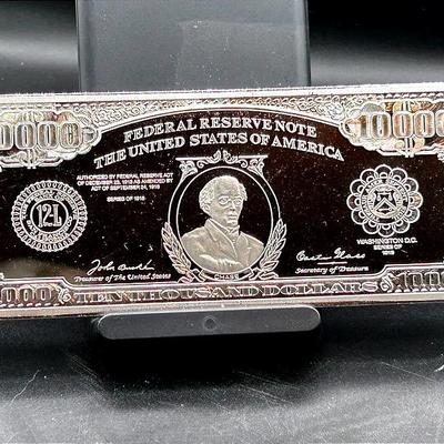 BE532 SILVER BAR - (1) .999 Silver Bar, One Troy Pound Shaped As $10,000