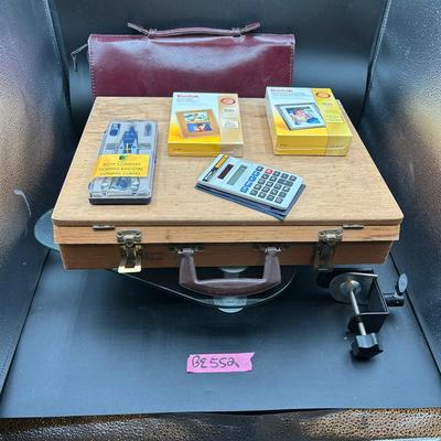 BE552 Art Supply Brief Case, Glass Desk, Brief Case & More