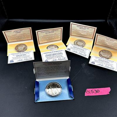 BE530 4 - 2 oz 999 Silver Replica Coins & More 