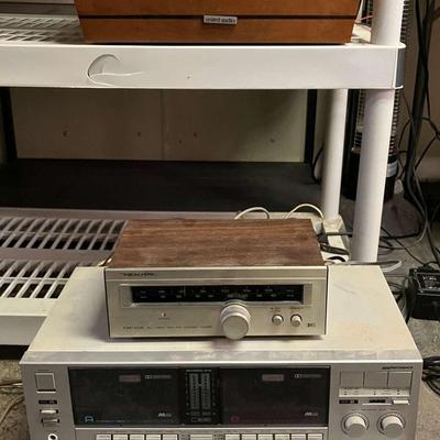 Realistic Stereo Tuner, Proformance Dual Cassette Deck, Sherwood Receiver, & Dual 1215S Turntable