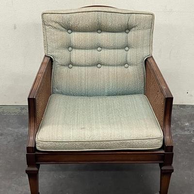 Vintage Cane Armchair with Cushions
