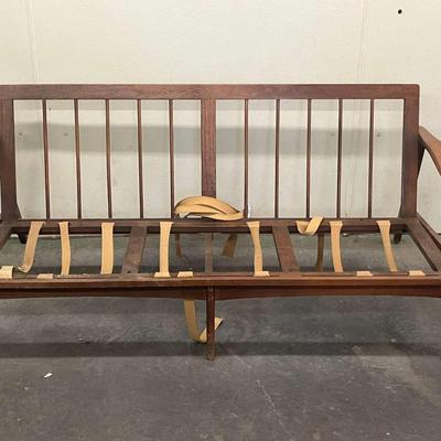 Vintage Midcentury "D-Zion" Manufacturers, Inc. Wood Framed Sofa