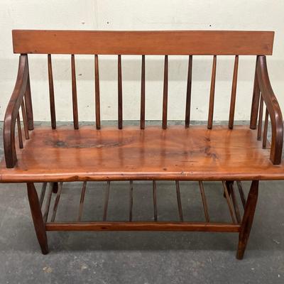 Spindle Back Wood Bench