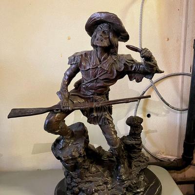 "Unexpected Trouble" by Marshall Mitchell Heavy Bronze Sculpture on Marble Base (See Comments)