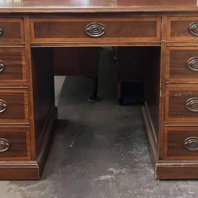 Vintage 9 Drawer Pedestal Desk