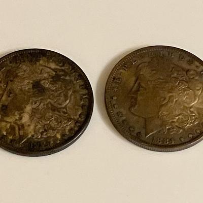 1879 and 1884 Morgan Silver Dollars