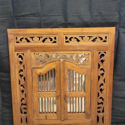 Antique Carved Two-Door Mirror