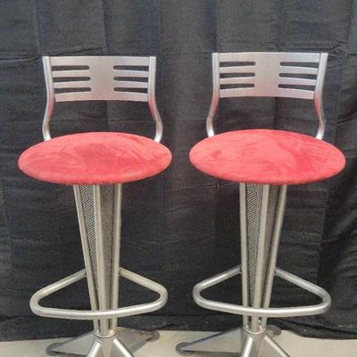 Steel/Red Bar Chair