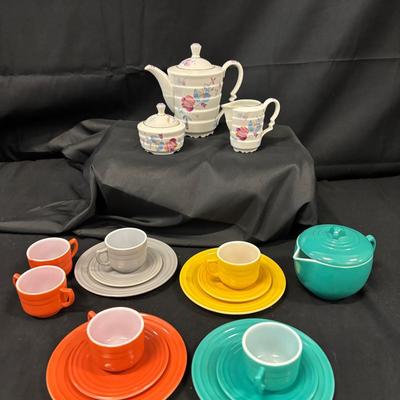 Multi Colored Tea Set + Floral Tea Set