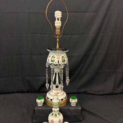 Antique Chandelier Lamp and Sake Cup Set 