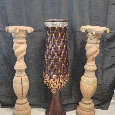 Tall Vase and Pedestals