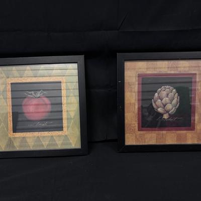 Two Framed Painting of Vegetables 
