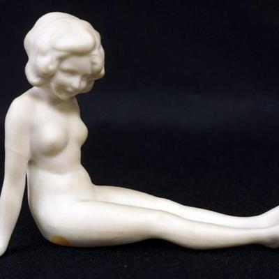 Sale Photo Thumbnail #82: 1082	PARIAN FIGURE OF NUDE WOMAN SITTING, APPROXIMATELY 3 1/2 IN H

