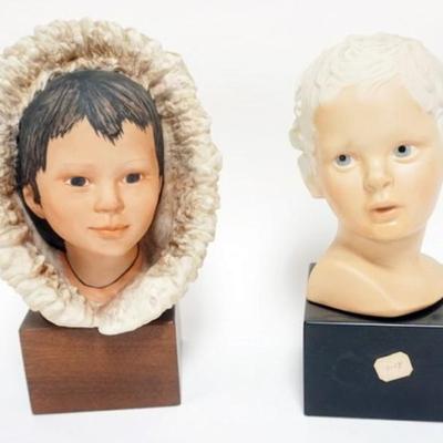 Sale Photo Thumbnail #70: 1070	CYBIS BUST OF ESKIMO CHILD AND YOUNG BOY, EACH APPROXIMATELY 12 IN H
