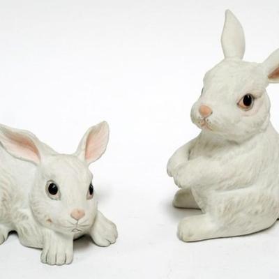 Sale Photo Thumbnail #52: 1052	2 BOEHM PORCELAIN RABBIT FIGURES, TALLEST APPROXIMATELY 5 IN H
