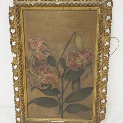 Sale Photo Thumbnail #150: 1150	ANTIQUE OIL PAINTING ON CANVAS, STILL LIFE, LOSS TO FRAME, APPROXIMATELY 14 IN X 20 IN OVERALL
