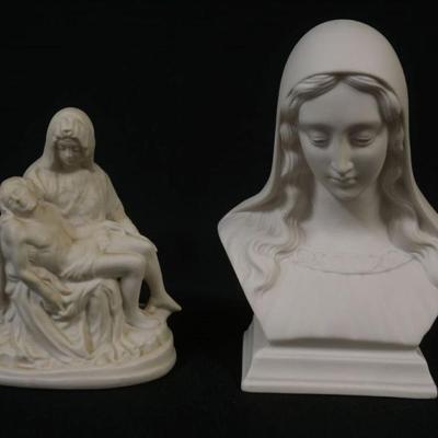 1010	ROUSE PARIAN BUST OF VIRGIN MARY & JESUS W/MARY, TALLEST FIGURE APPROXIMATELY 7 IN HIGH
