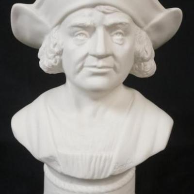 Sale Photo Thumbnail #65: 1065	BOEHM BUST OF CHRISTOPHER COLUMBUS, ANNIVERSARY OF DISCOVERY OF NEW WORLD
