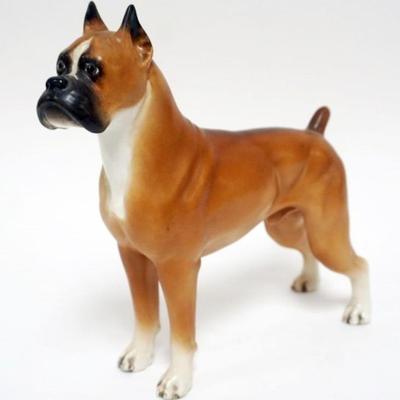 Sale Photo Thumbnail #41: 1041	BOEHM PORCELAIN BOXER DOG FIGURE, APPROXIMATELY 8 IN X 2 IN X 9 IN H

