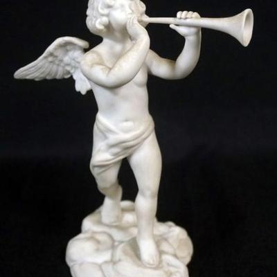 Sale Photo Thumbnail #87: 1087	BOEHM FIGURE OF WINGED ANGEL BLOWING TRUMPET, APPROXIMATELY 7 IN H
