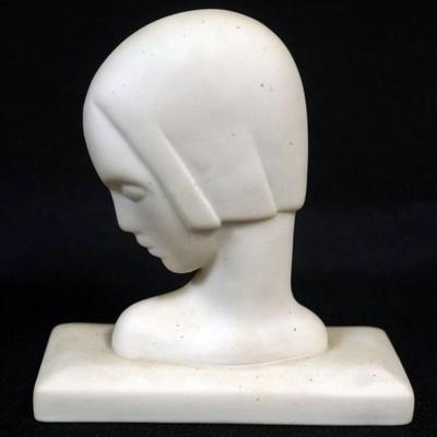 Sale Photo Thumbnail #85: 1085	PARIAN ART DECO PROFILE OF WOMANS HEAD, APPROXIMATELY 4 IN H
