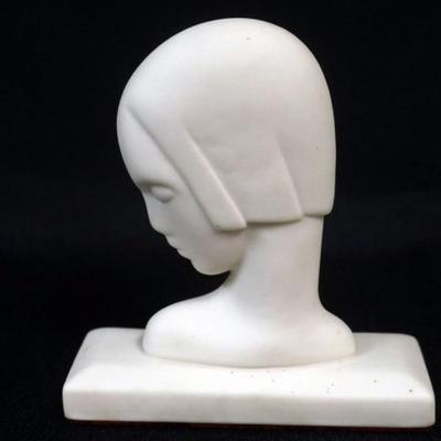 Sale Photo Thumbnail #86: 1086	PARIAN ART DECO PROFILE OF WOMANS HEAD, APPROXIMATELY 4 IN H
