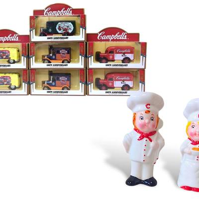 Campbell's 100th Anniversary Die-Cast Models with Salt & Pepper Shakers
