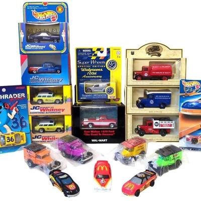 Advertisement Cars, Kellogg's, Chevron, M&M, McDonald's, Walgreens, Walmart, Chuck E. Cheese.