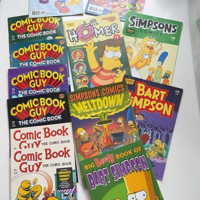 Collection Of 13 Simpson Comic Books 