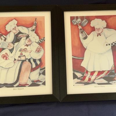 Pair Of Framed And Matted Chef Prints 