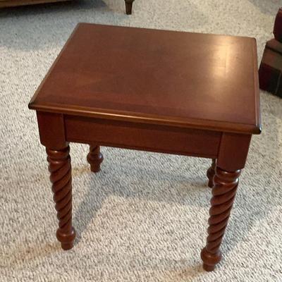 Solid Wood Side Table With Swirled Legs 