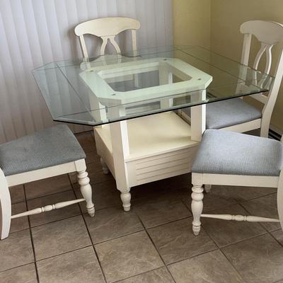 Glass Top Table And 4 Chairs 