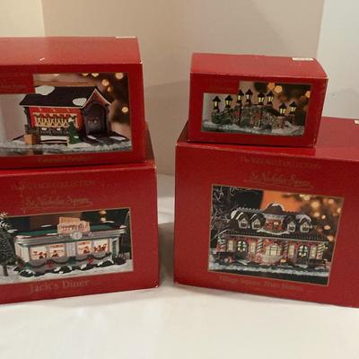 Lot Of 4 St. Nicholas Square Holiday Village 