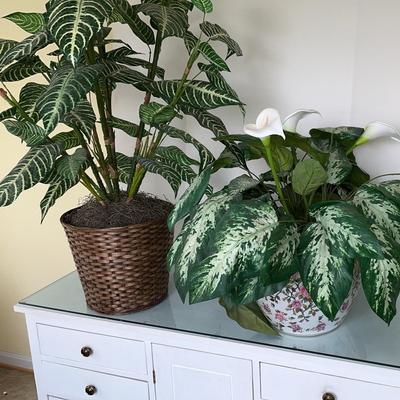 Pair Of Faux Flower Plants 