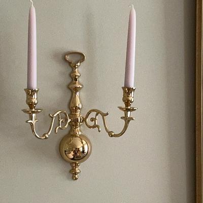 Pair Of Brass Wall Sconces 