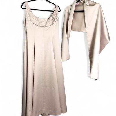 Victor Costa Boutique Vintage Formal Dress & Shawl - Size 16