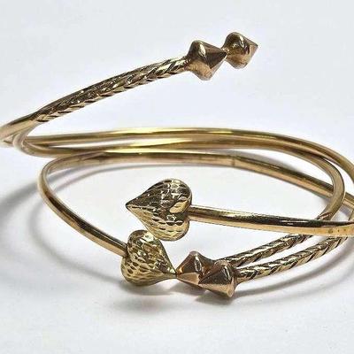 10K Gold Open Cuff Bracelets (3) - 2.25-2.50" Interior Width