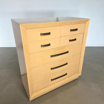 Mid Century John Stuart Blond Tall Chest Of Drawers