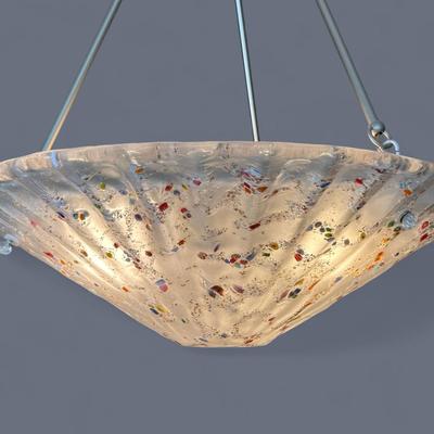 Murano Style Art Glass Chandelier with Murrine Inclusions