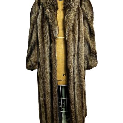 James McQuay Vintage Raccoon Fur Long Coat 