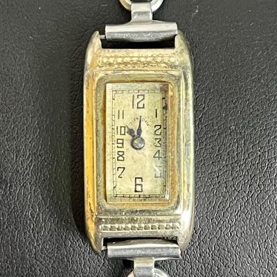 Ollendorff 18K White Gold Vintage Watch, 14K Gold 17 Jewel Diamond & Ruby Movement - Art Deco 