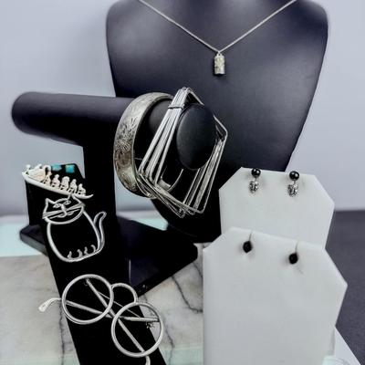 Sterling Silver Brooches, Bracelets, Earrings, Necklace