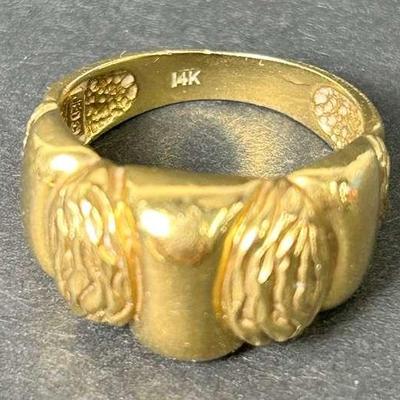 14K Gold Puffed Style Ring -  Size 6.5